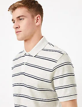 Cotton Striped Polo Shirt