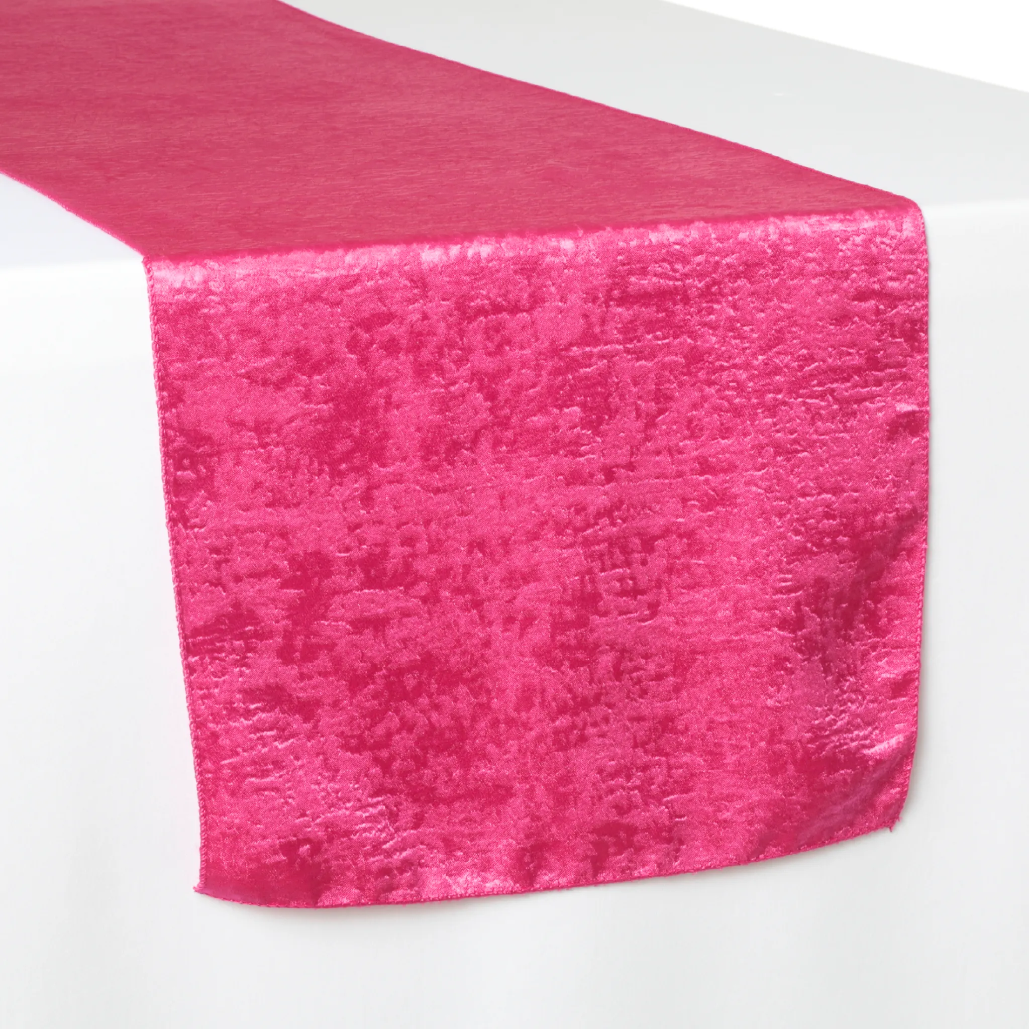 Crinkle Shimmer Table Runner - Fuchsia