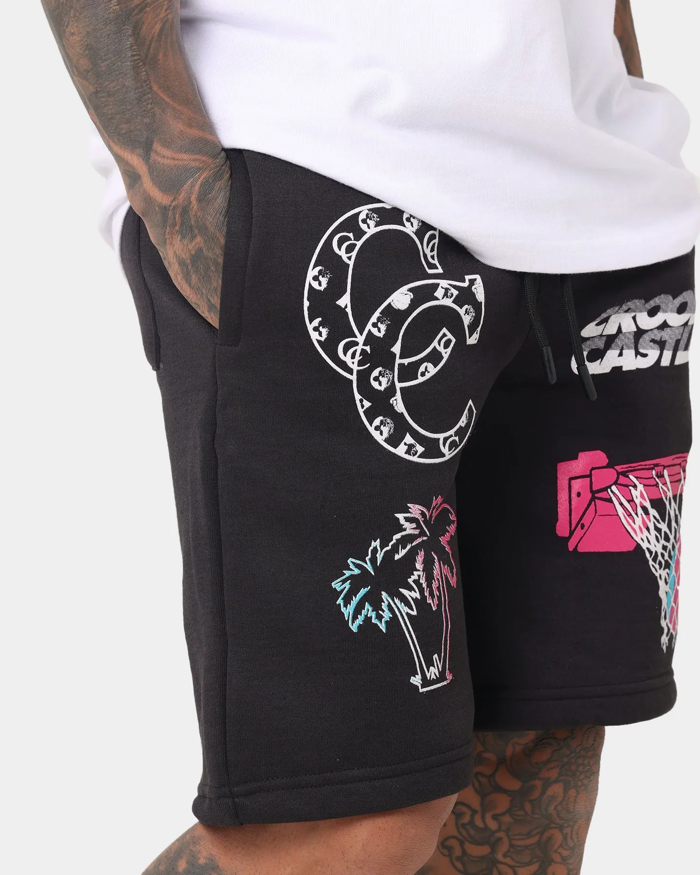 Crooks & Castles Miami Sportek Shorts Black