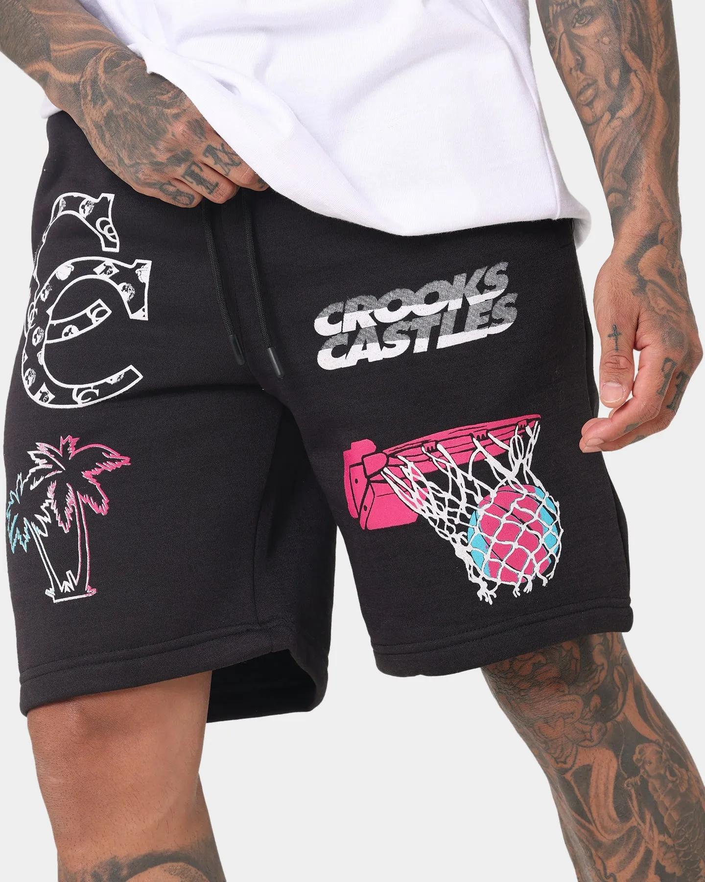 Crooks & Castles Miami Sportek Shorts Black