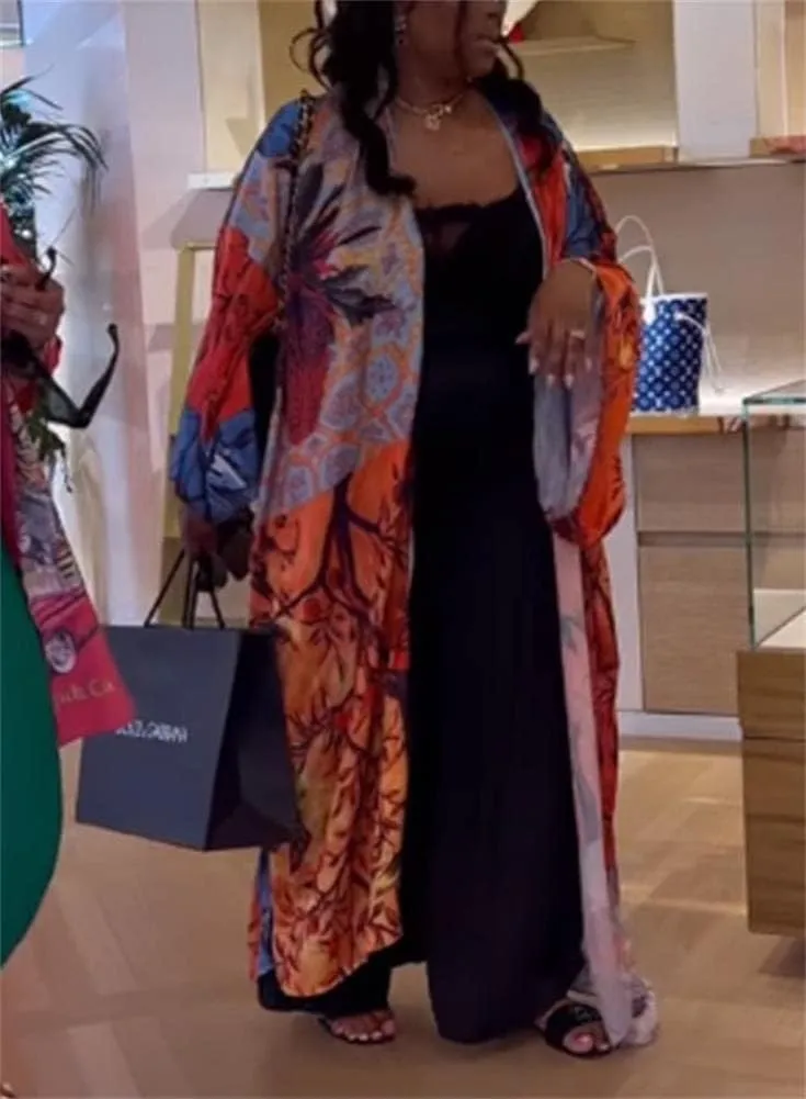 cu4eve Summer Cardigan For Women Lightweight Satin Open Front Long Kimono Swimsuit Cover Ups Silk Robe Plus Size
