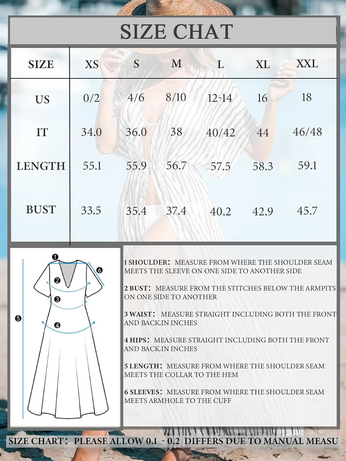 CUPSHE Kimono Swimsuit Coverup for Women Open Front Striped Maxi Cardigan Beach Cover Up