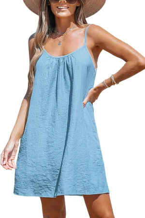CUPSHE Women's Spaghetti Strap Swimsuit Cover Ups Sleeveless Beach Swim Basic Tshirt Dress