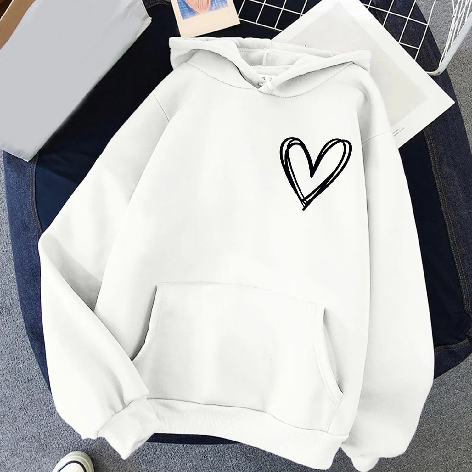 Cute Hoodie for Teen Girls Women Long Sleeve Sweatshirts Fall Outfits 2024 Oversized Hoodies Casual Top Jumper