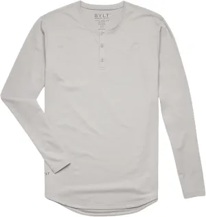 Drop-Cut Henley Long Sleeve Men's Shirt, 3-Button Closure, Long Sleeve, Casual T-Shirt