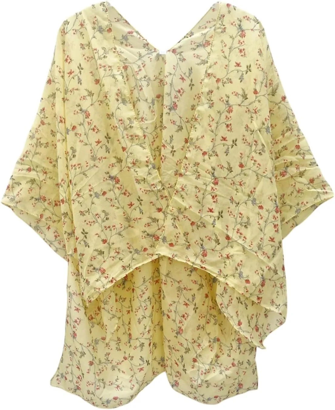 Elu  Women's Beach Cover up Swimsuit Kimono Cardigan Casual Tops with Bohemian Floral Print