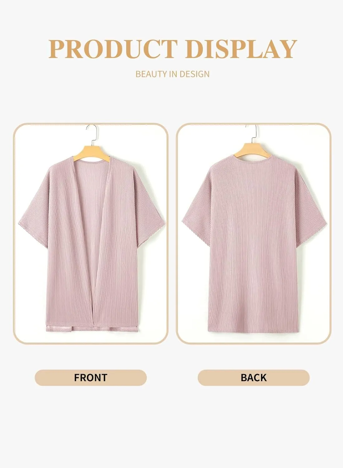 Eytino Women Plus Size Lightweight Cardigan Half Sleeve Ribbed Knit Kimono Cardigans Tops(1X-5X)