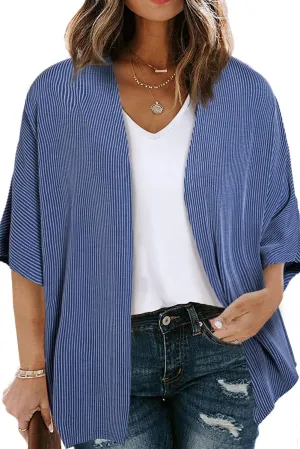 Eytino Women Plus Size Lightweight Cardigan Half Sleeve Ribbed Knit Kimono Cardigans Tops(1X-5X)