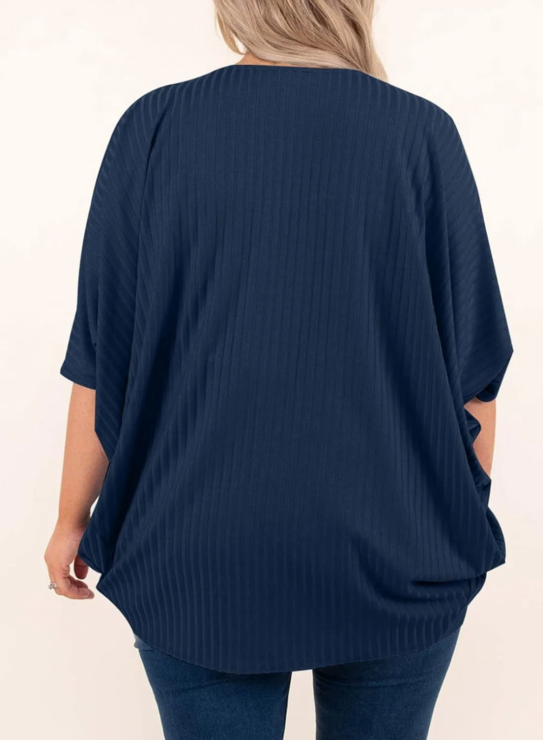 Eytino Womens Plus Size Summer Cardigan Casual Half Sleeve Ruched Open Front Cardigans Tops(1X-5X)