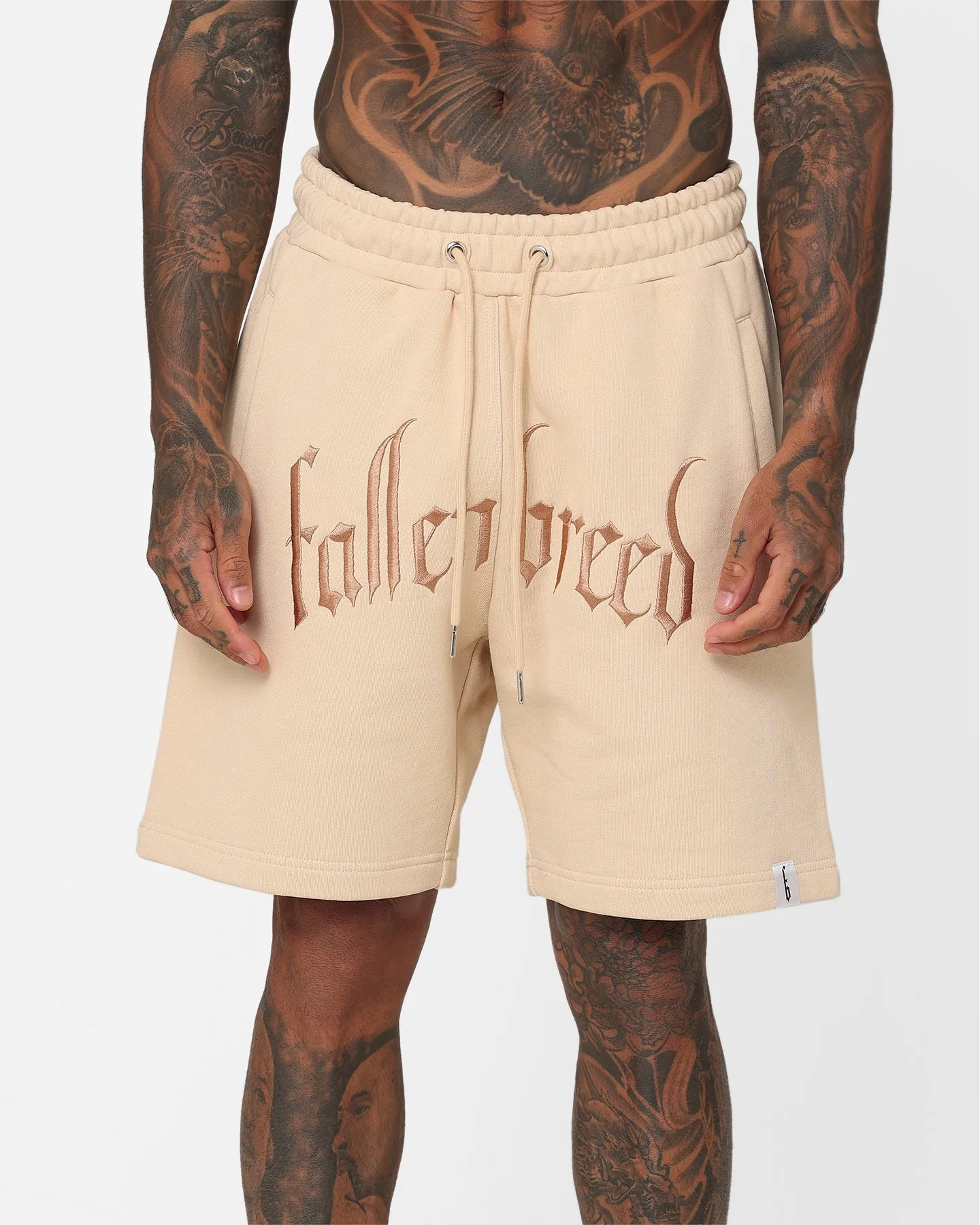 Fallen Breed Logo Sweat Shorts Nude