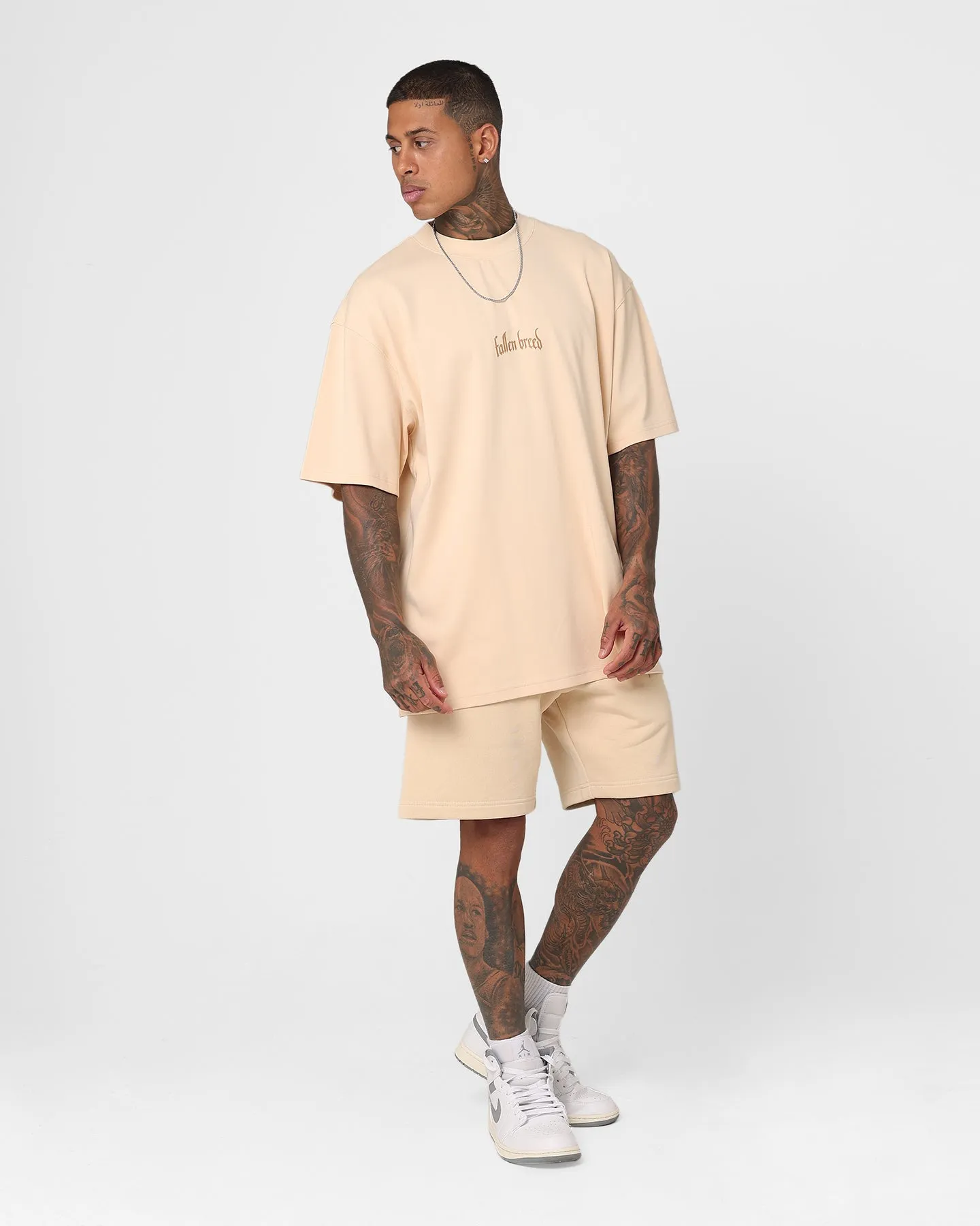 Fallen Breed Logo Sweat Shorts Nude