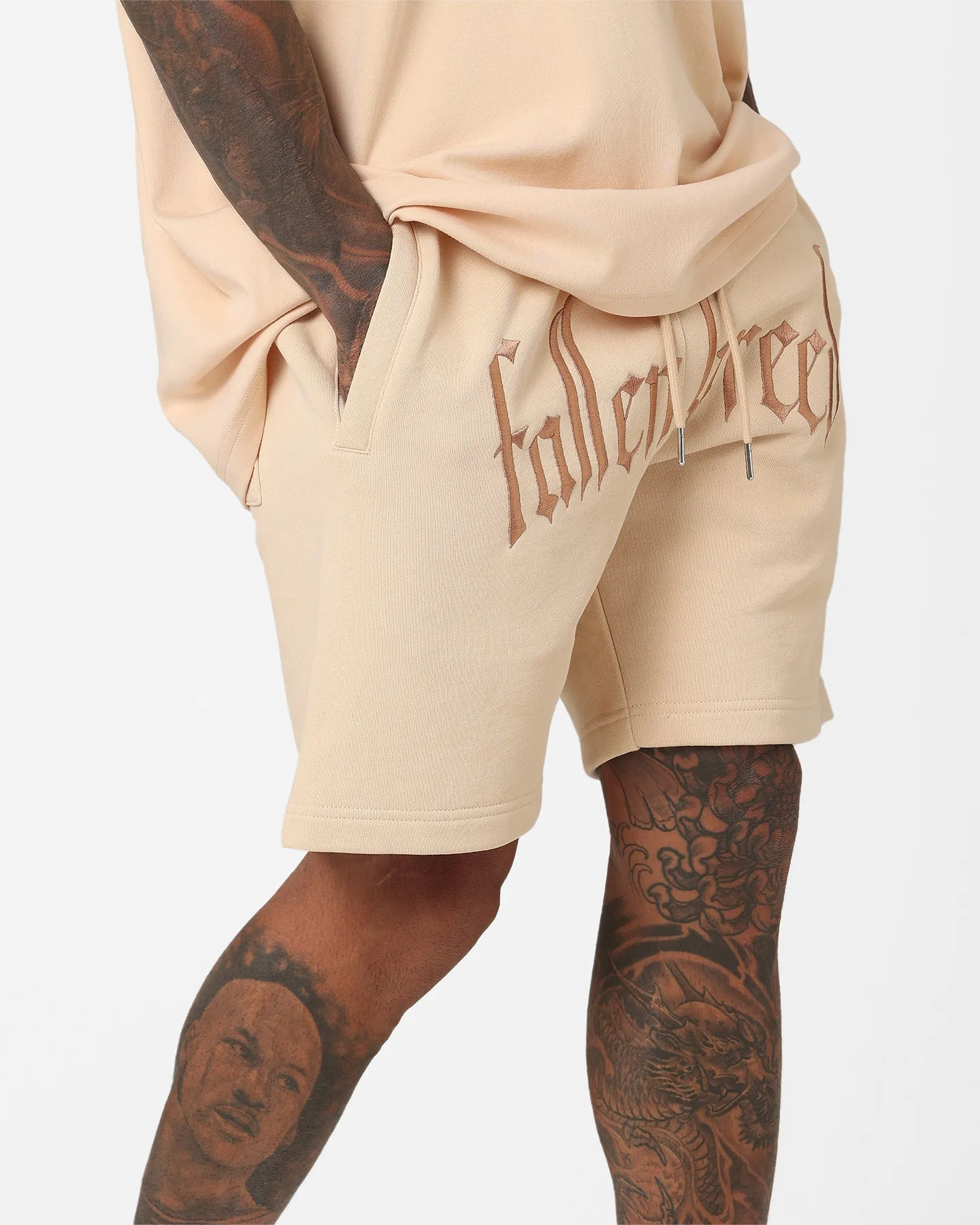 Fallen Breed Logo Sweat Shorts Nude