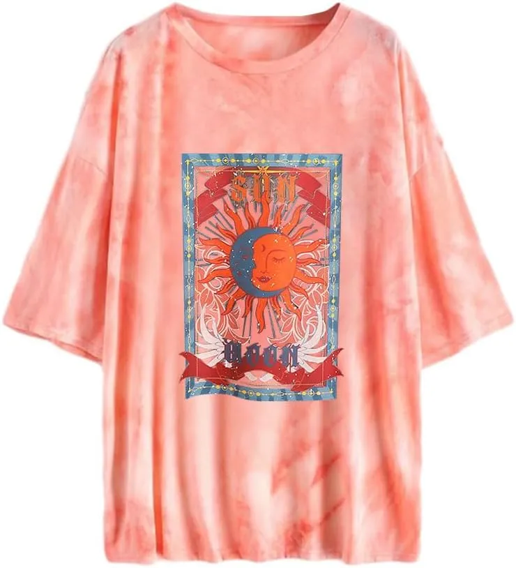 Fenxxxl Womens Oversized T Shirts Crewneck Short Sleeve Tops Loose Fit Summer Casual Blouse Y2K 2024 Basic Tee