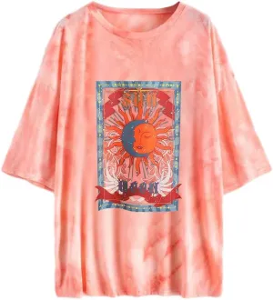 Fenxxxl Womens Oversized T Shirts Crewneck Short Sleeve Tops Loose Fit Summer Casual Blouse Y2K 2024 Basic Tee