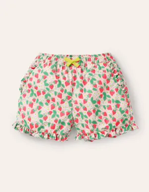 Frill Hem Shorts-Boto Pink Strawberry Ditsy