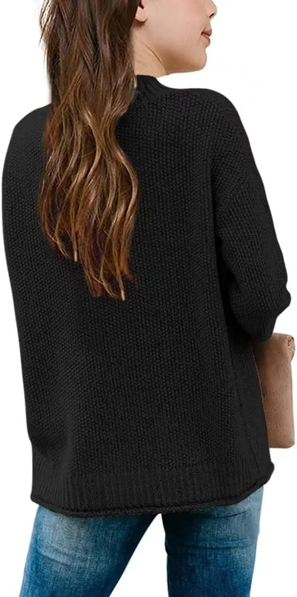 Girl's Long Sleeve Sweater Mock Neck Fall Soft Knit Pullover Jumper Tops