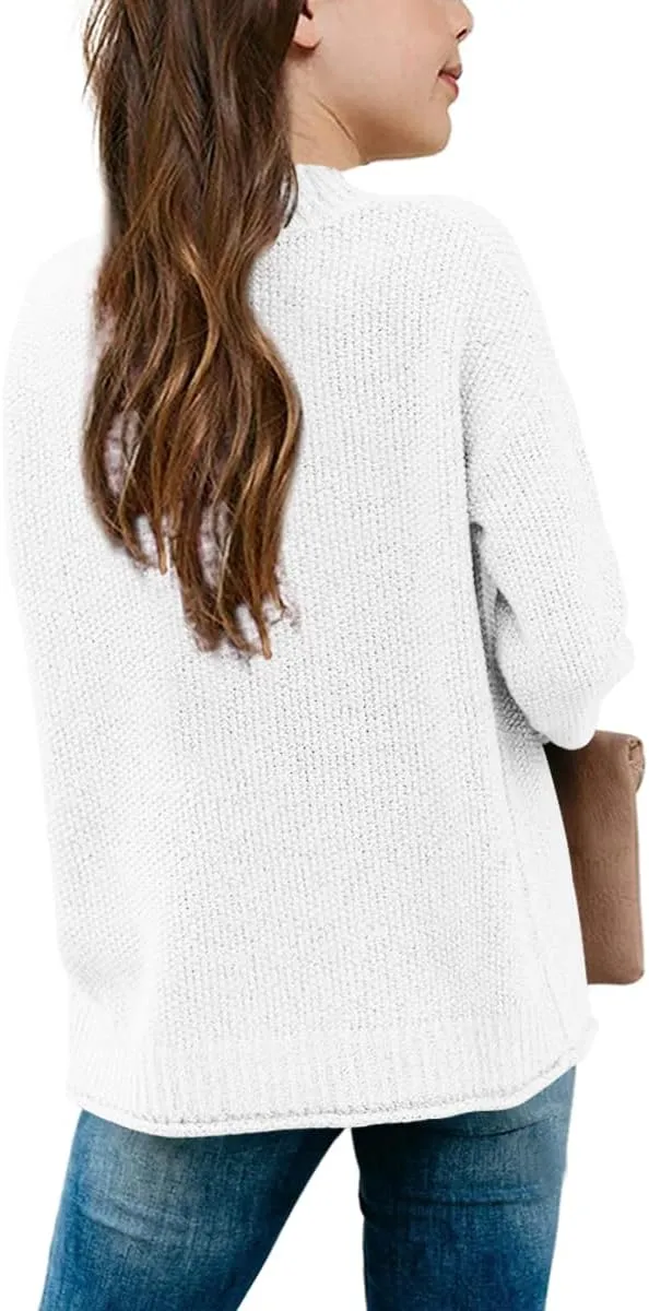 Girl's Long Sleeve Sweater Mock Neck Fall Soft Knit Pullover Jumper Tops