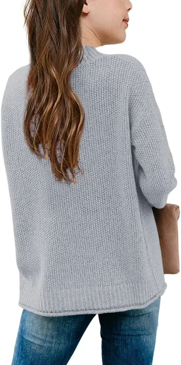 Girl's Long Sleeve Sweater Mock Neck Fall Soft Knit Pullover Jumper Tops