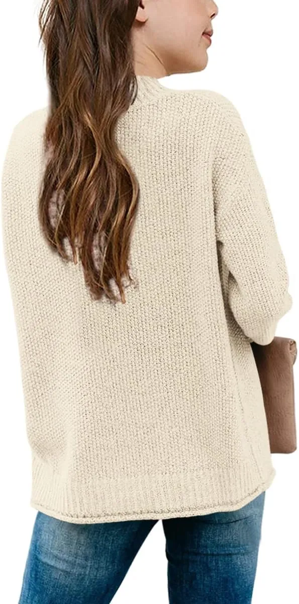 Girl's Long Sleeve Sweater Mock Neck Fall Soft Knit Pullover Jumper Tops