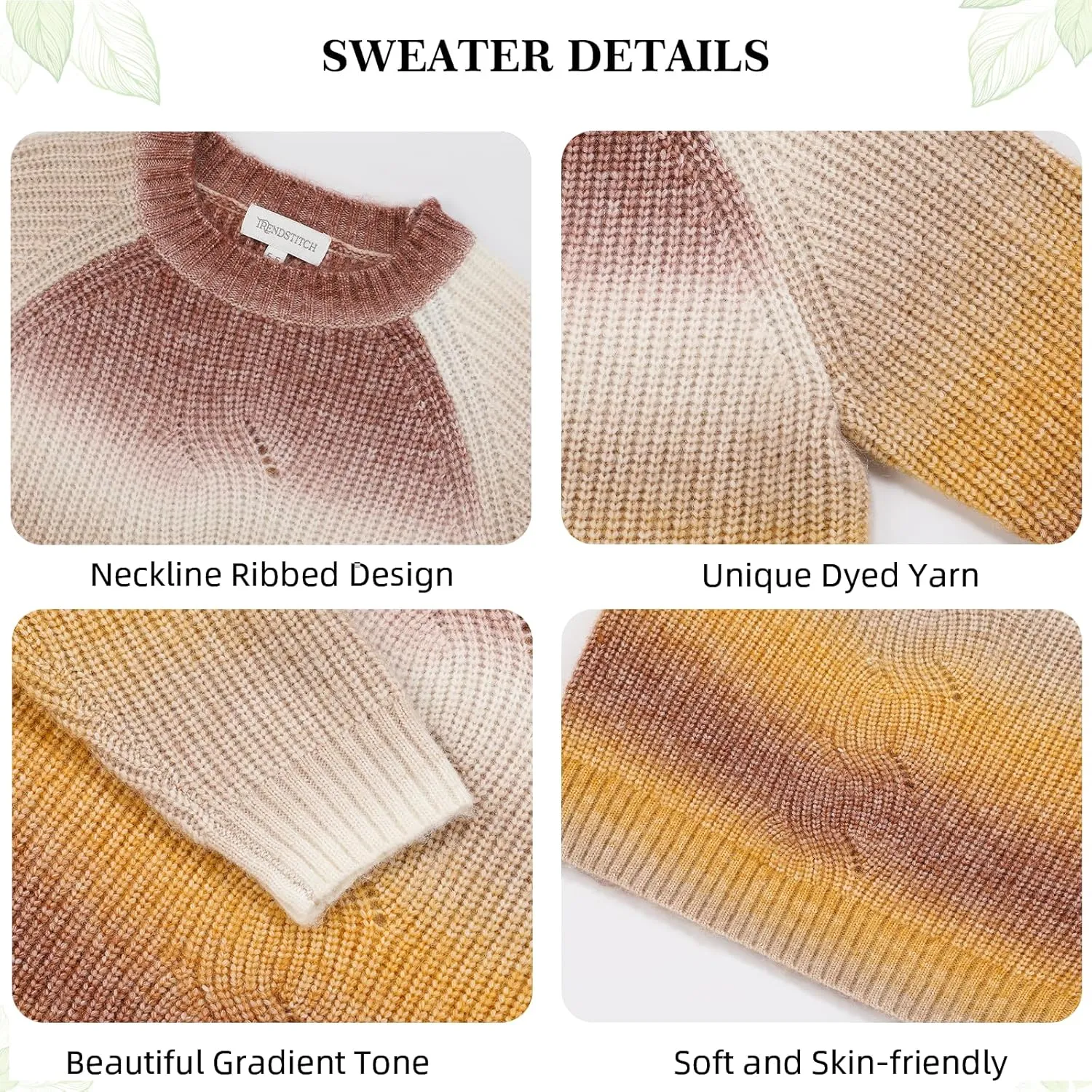 Girls Striped Sweaters Gradient Long Sleeve Cable Knit Sweater Chunky Pullover Jumper Fall Winter