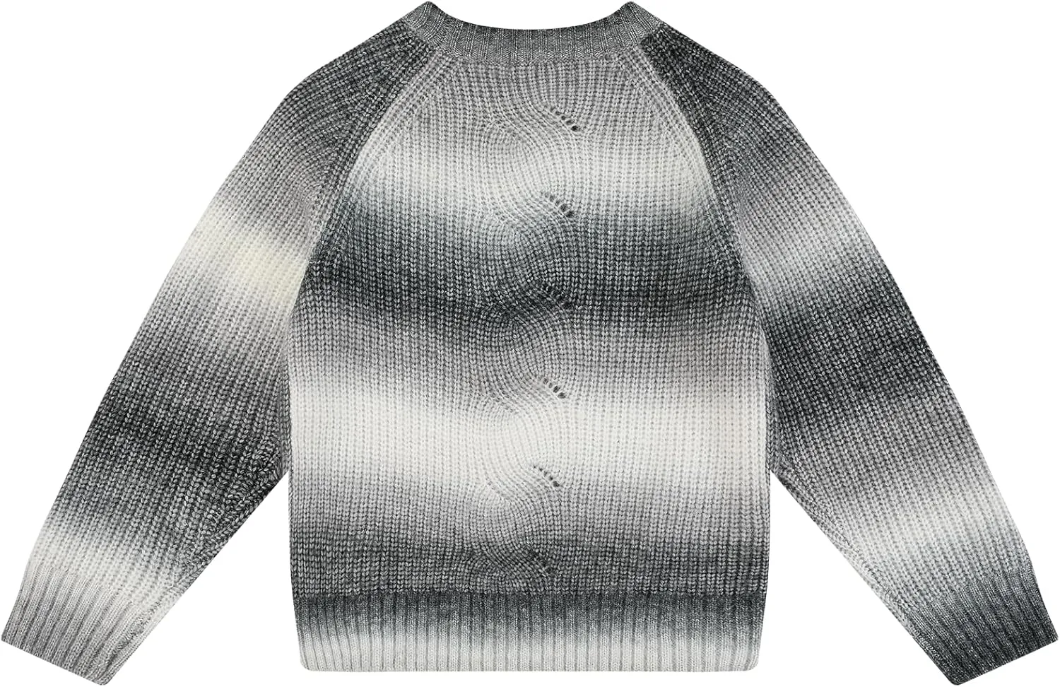 Girls Striped Sweaters Gradient Long Sleeve Cable Knit Sweater Chunky Pullover Jumper Fall Winter
