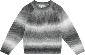 Girls Striped Sweaters Gradient Long Sleeve Cable Knit Sweater Chunky Pullover Jumper Fall Winter