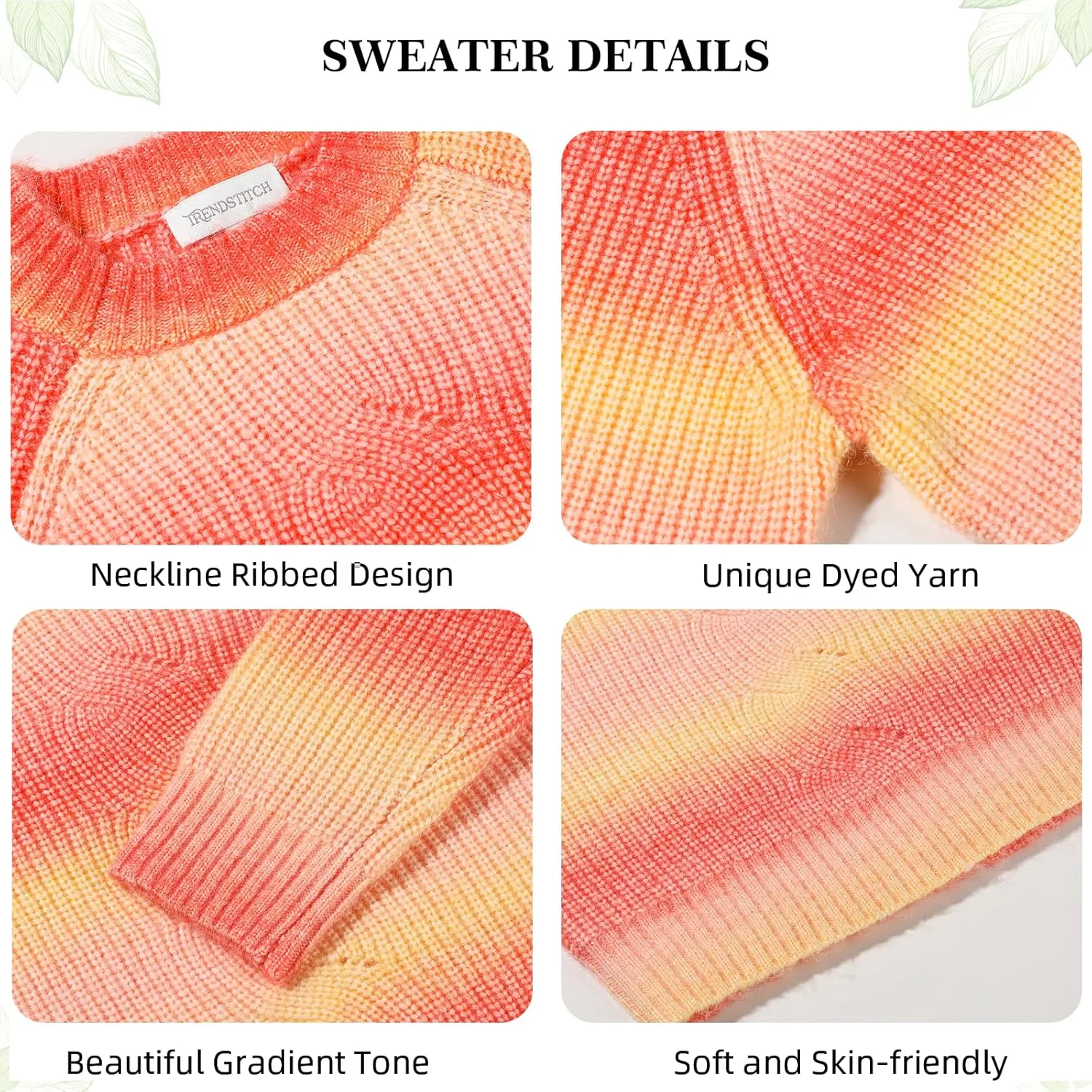Girls Striped Sweaters Gradient Long Sleeve Cable Knit Sweater Chunky Pullover Jumper Fall Winter