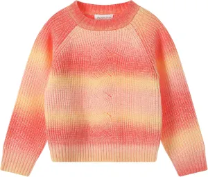 Girls Striped Sweaters Gradient Long Sleeve Cable Knit Sweater Chunky Pullover Jumper Fall Winter