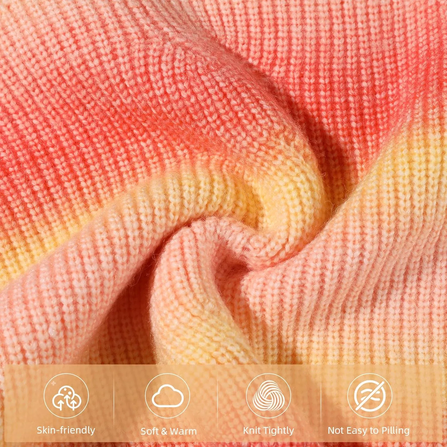 Girls Striped Sweaters Gradient Long Sleeve Cable Knit Sweater Chunky Pullover Jumper Fall Winter