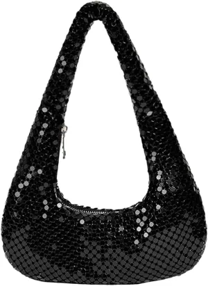 Golden Aluminum Clutch Bag - Dazzling Rhinestone Evening Purse for Women, Handheld & Underarm Stylish Shimmer Party Clutch