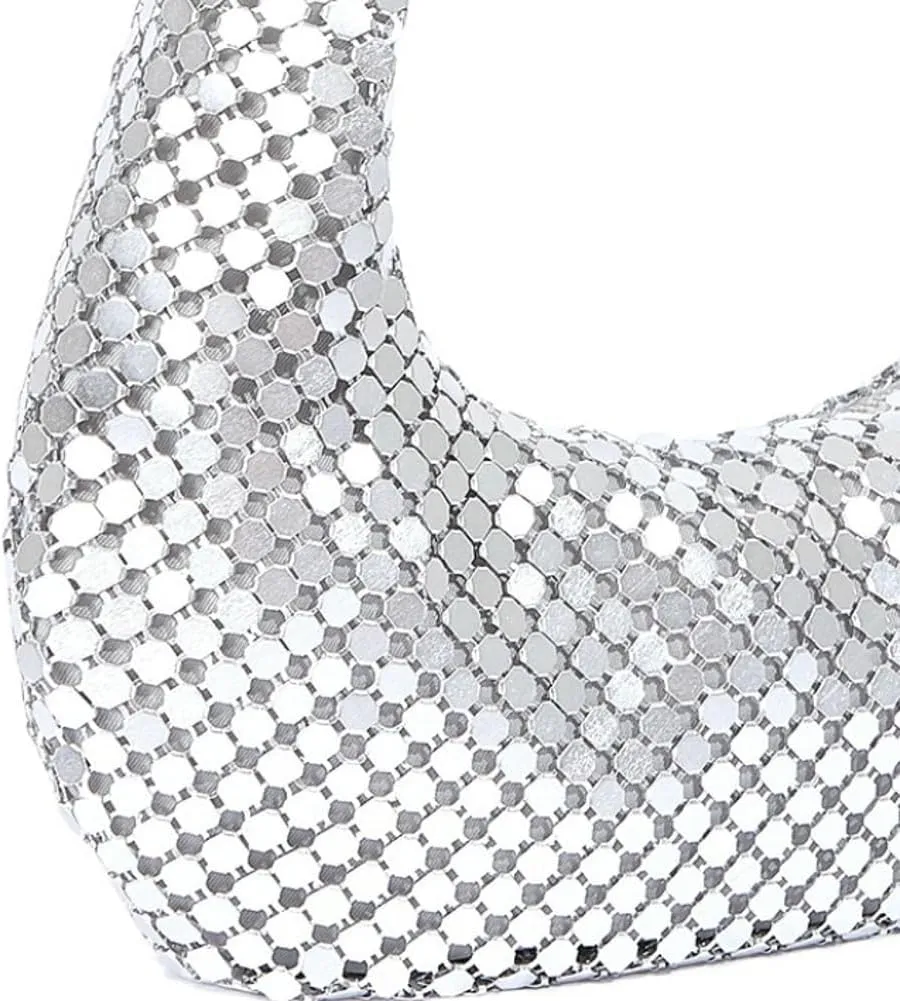 Golden Aluminum Clutch Bag - Dazzling Rhinestone Evening Purse for Women, Handheld & Underarm Stylish Shimmer Party Clutch
