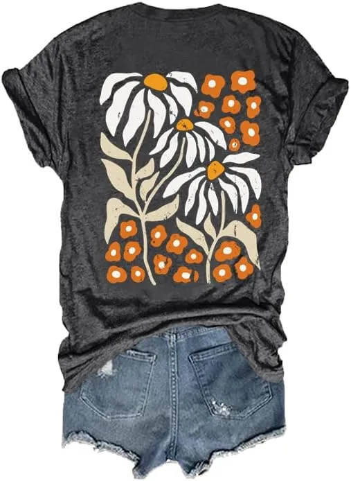 Grow Positive Thoughts T Shirt Casual V Neck Tee Positive Saying Shirt