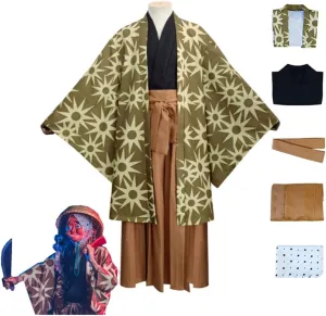 Haganezuka Hotaru Cosplay Anime Demon Kimono Cloak Costume Mask Outfit Men Uniform Halloween
