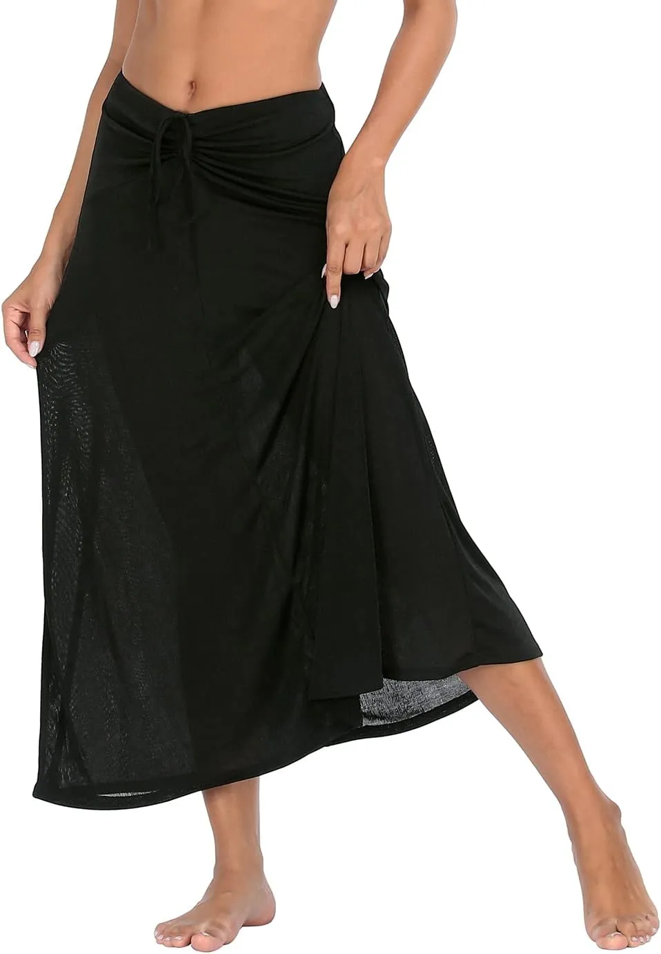 HDE Womens Ruched Cover Up Skirt Convertible Dress Swimsuit Coverup for Swimwear