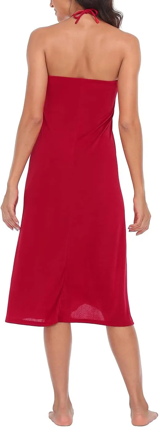 HDE Womens Ruched Cover Up Skirt Convertible Dress Swimsuit Coverup for Swimwear