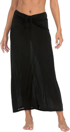 HDE Womens Ruched Cover Up Skirt Convertible Dress Swimsuit Coverup for Swimwear