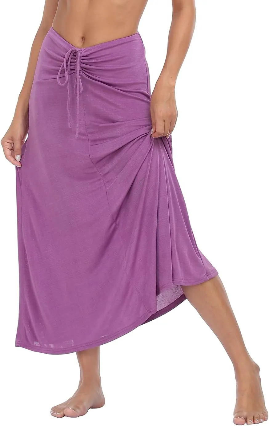HDE Womens Ruched Cover Up Skirt Convertible Dress Swimsuit Coverup for Swimwear