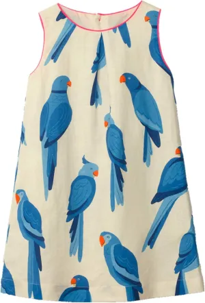 HILEELANG Little Girls Cotton Dress Sleeveless Casual Summer Sundress Flower Printed Jumper Skirt