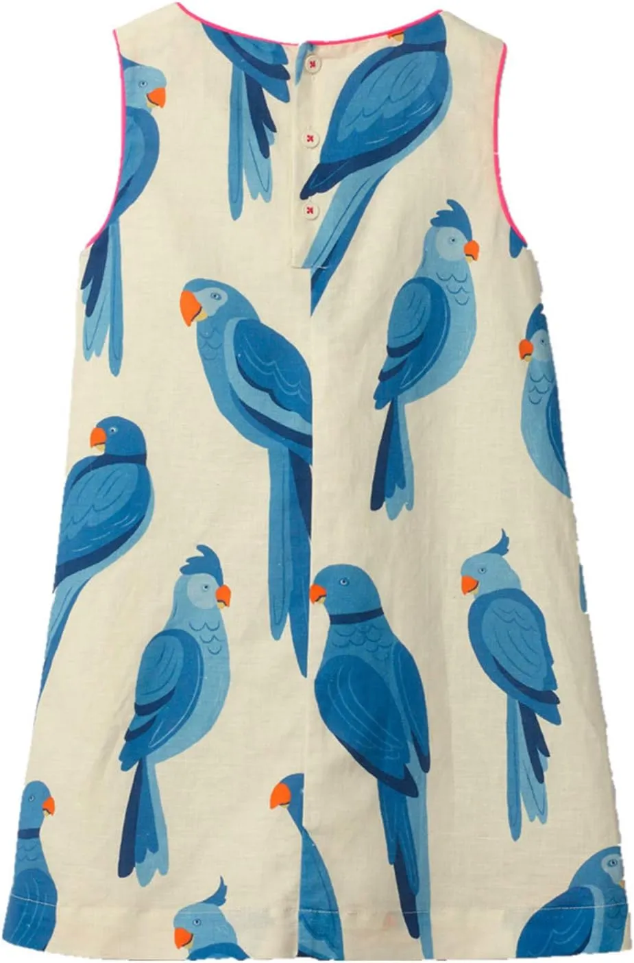 HILEELANG Little Girls Cotton Dress Sleeveless Casual Summer Sundress Flower Printed Jumper Skirt
