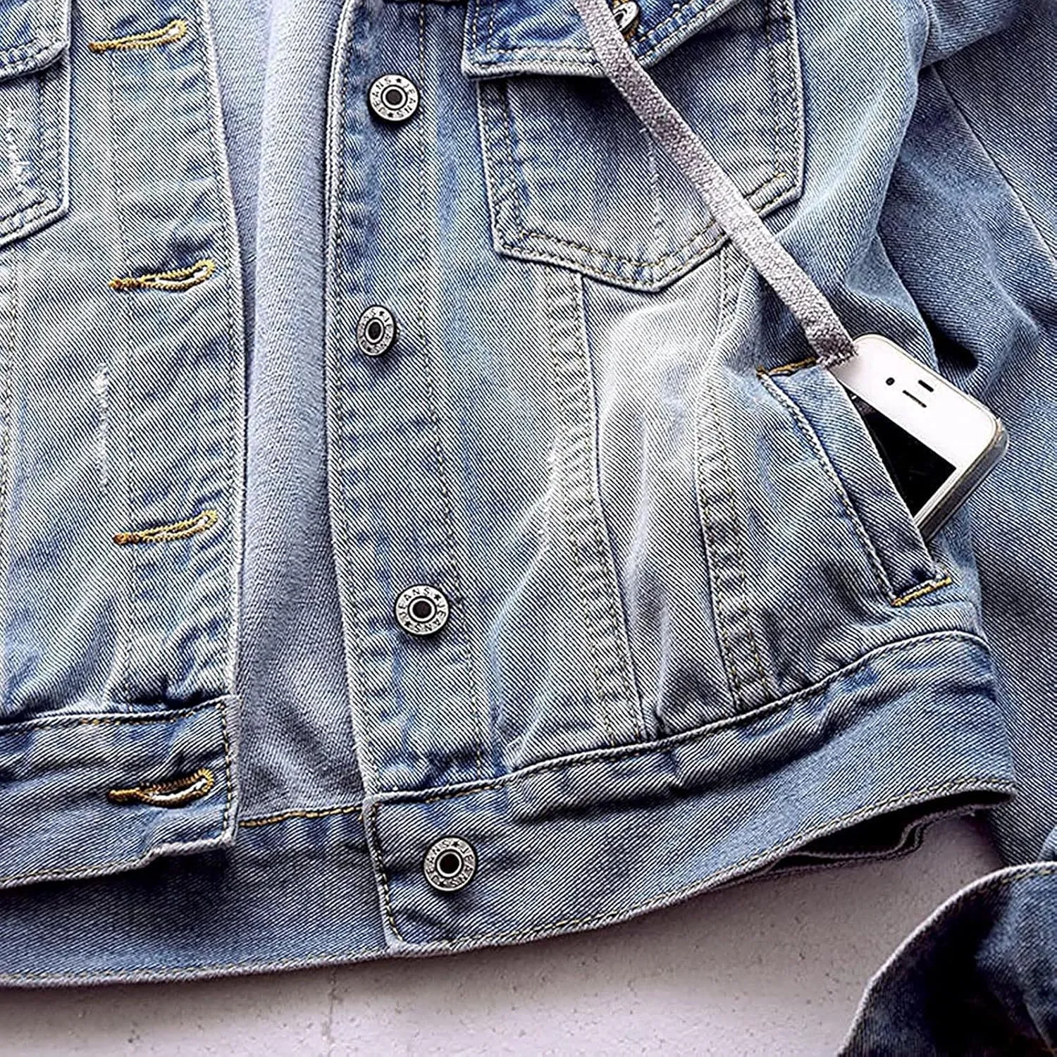 Hooded Outwear Long Casual Denim Women Long Overcoat Jacket Coat Jean Sleeve Women's Blouse Womens Casual Button up