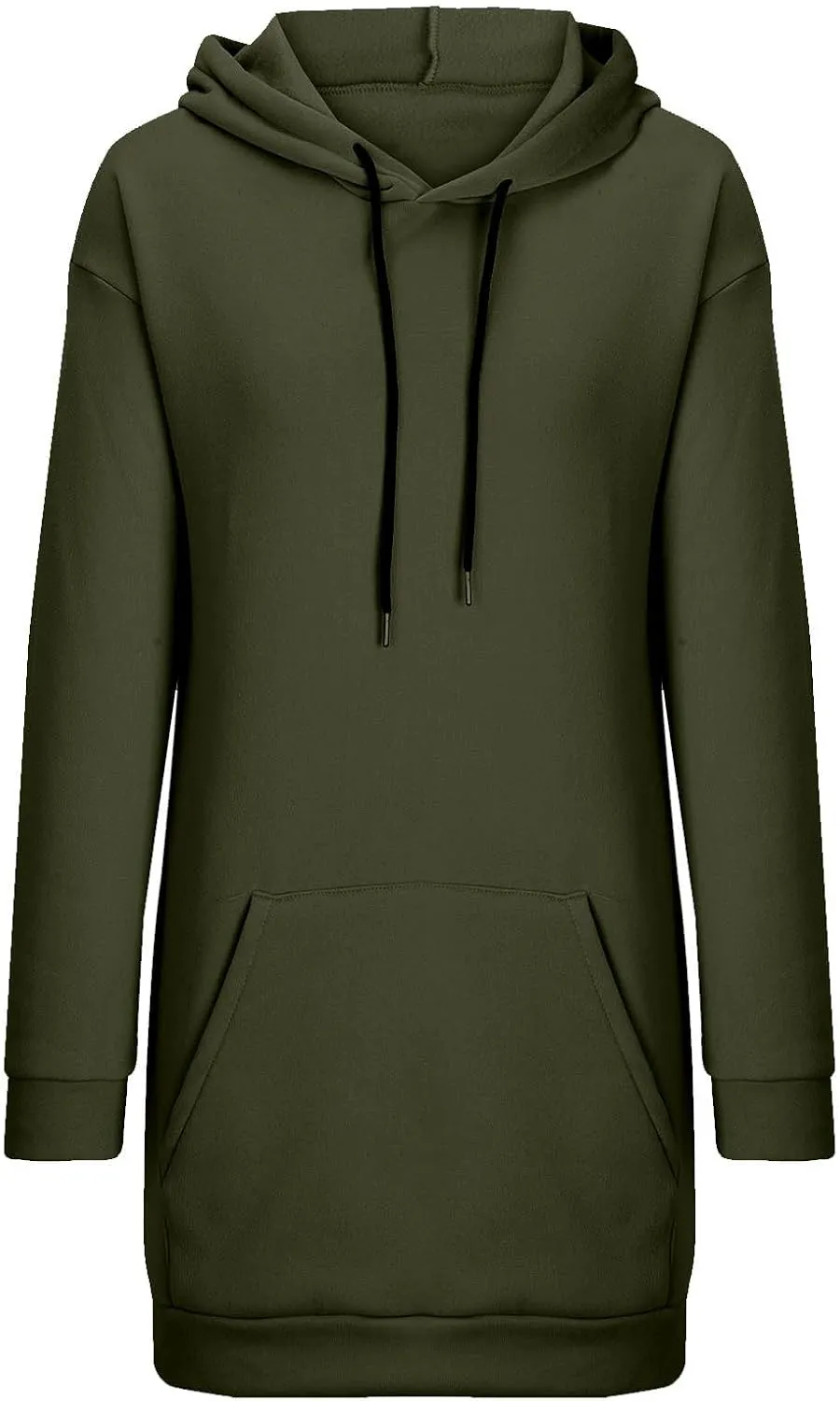 Hooded Sweatshirt Dress for Women Long Sleeve Casual Mini Dress with Pocket Oversized Solid Color Pullover Dresses