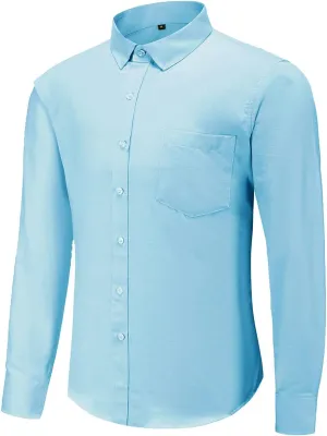 Jandukar Mens Wrinkle Resistant Shirt Long Sleeve Wrinkle Free Dress Shirt