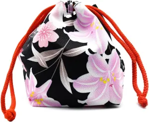 Japanese Drawstring Bag Kimono Handbag Blossom Sakura Bag Vintage Jewelry Coin Purse Gift Bag