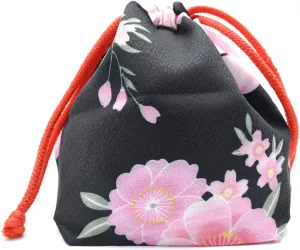 Japanese Drawstring Bag Kimono Handbag Blossom Sakura Bag Vintage Jewelry Coin Purse Gift Bag