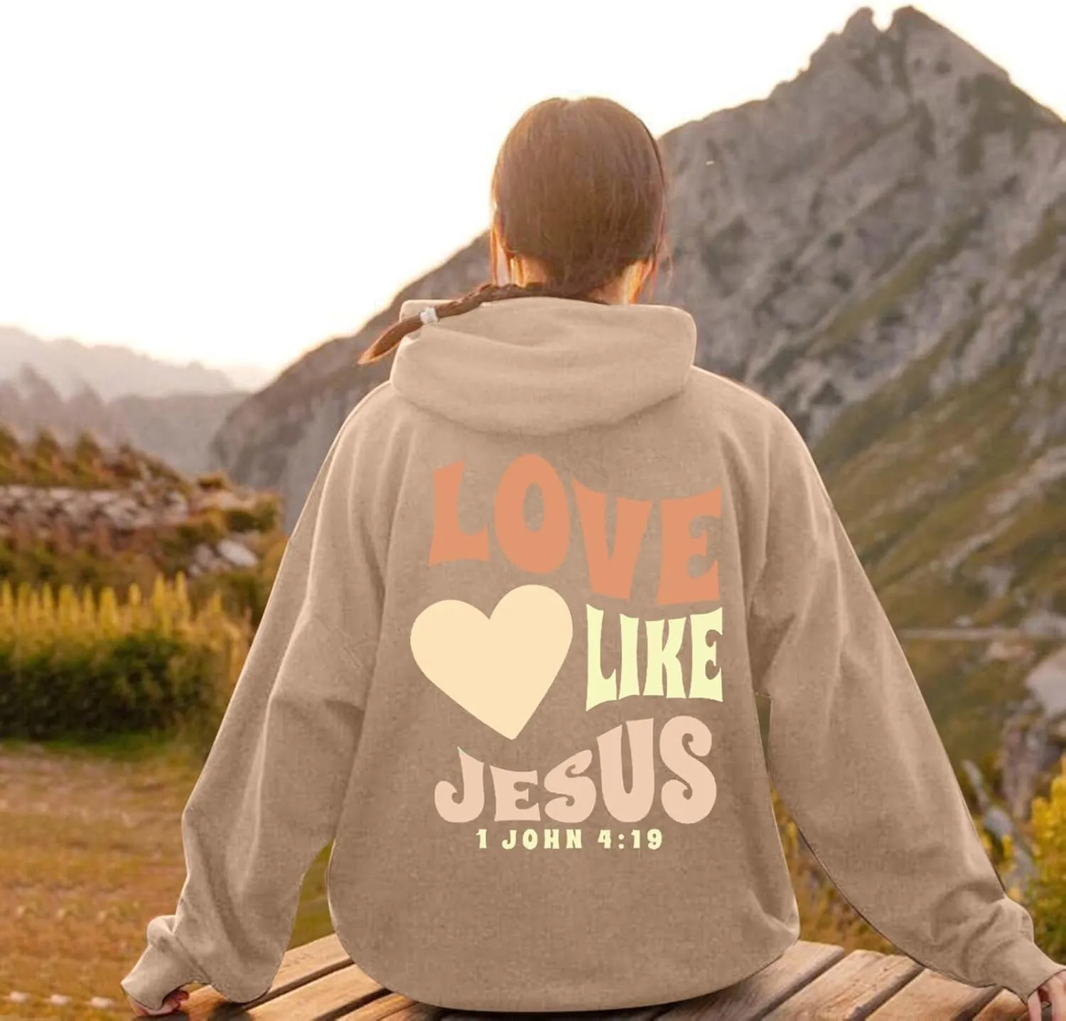 Jesus Christian Sweatshirt for Womens Jesus Loves You Religious Shirts Inspirational Long Sleeve Pullovers Tops