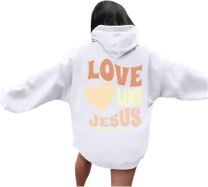Jesus Christian Sweatshirt for Womens Jesus Loves You Religious Shirts Inspirational Long Sleeve Pullovers Tops