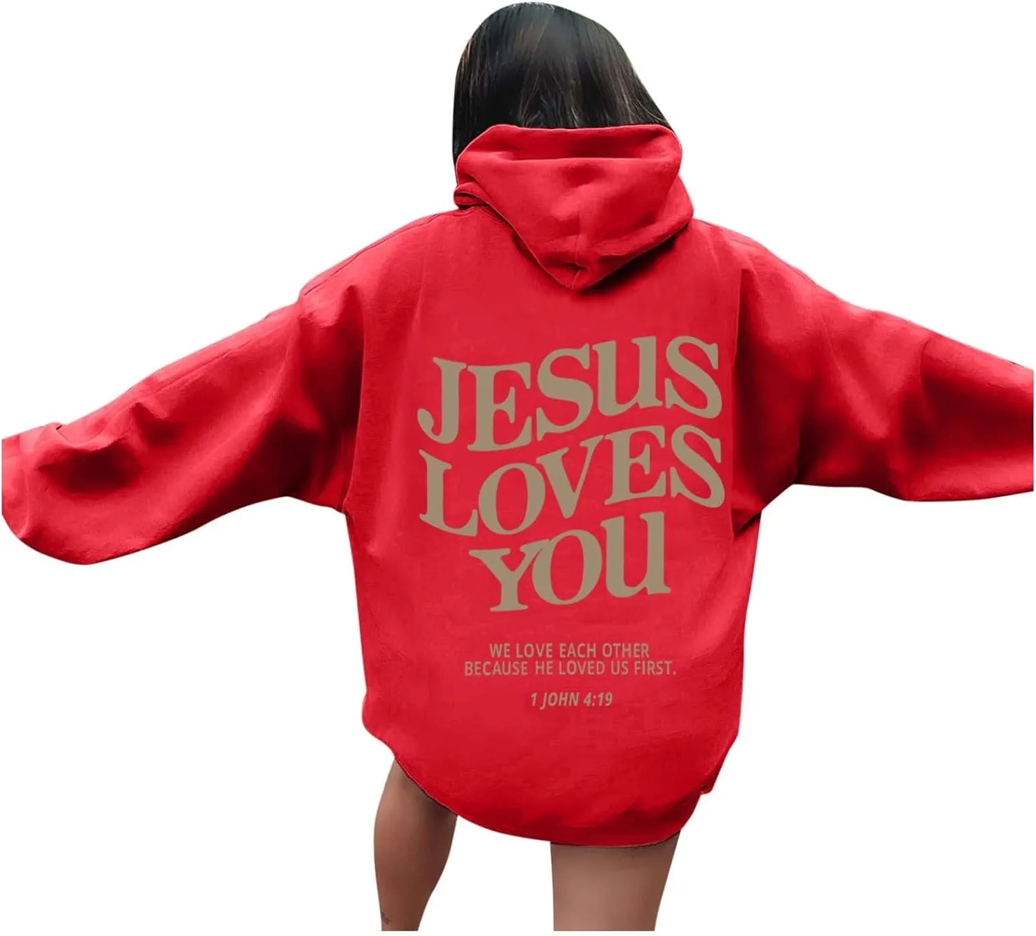 Jesus Loves You Hoodie Christian Jesus Saves Faith Sweatshirt Man Woman Pullover Tops Y2K Clothes Streetwear Gift