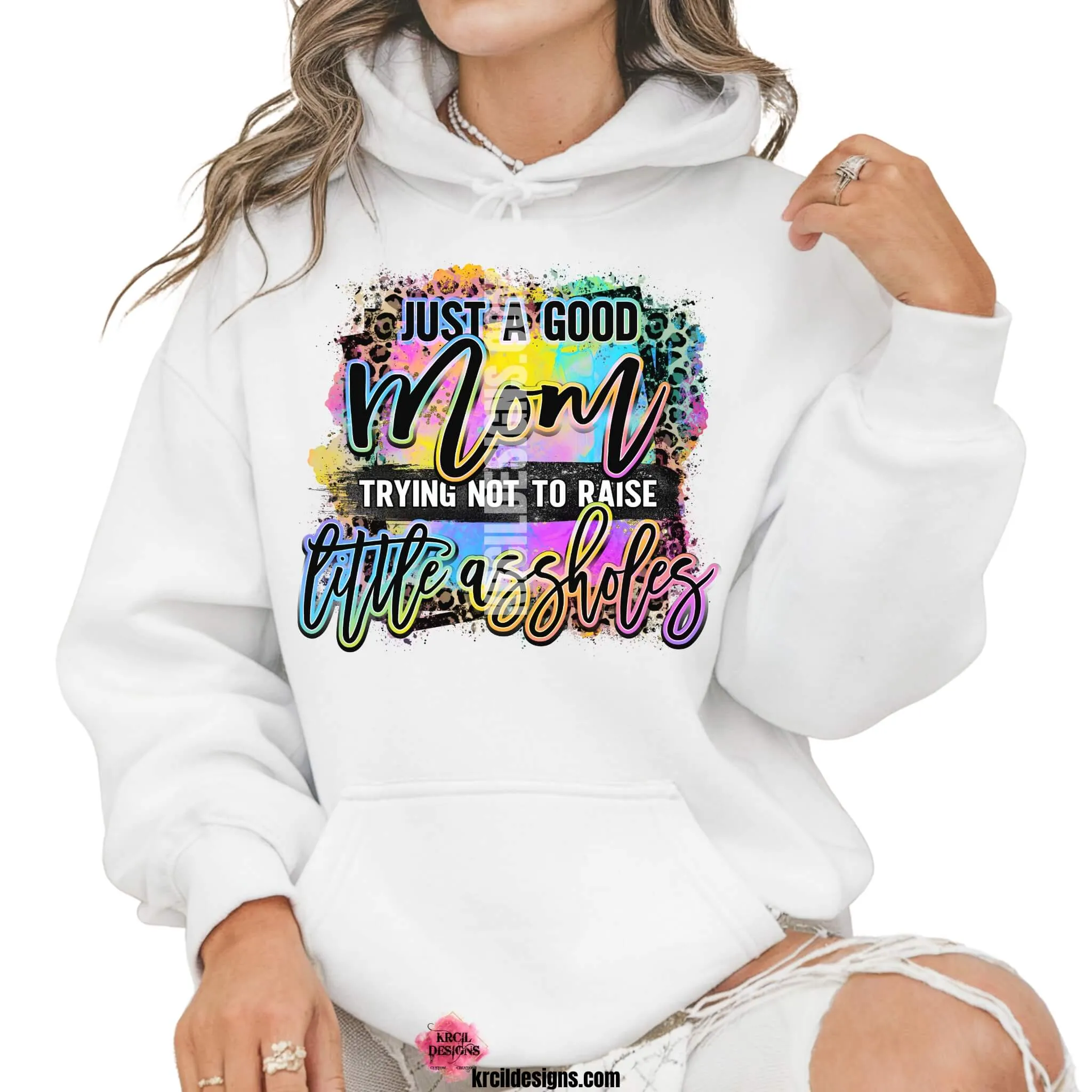 Just A Good Mom Trying Not To Raise Little Assholes Sassy Mom Water Bottles