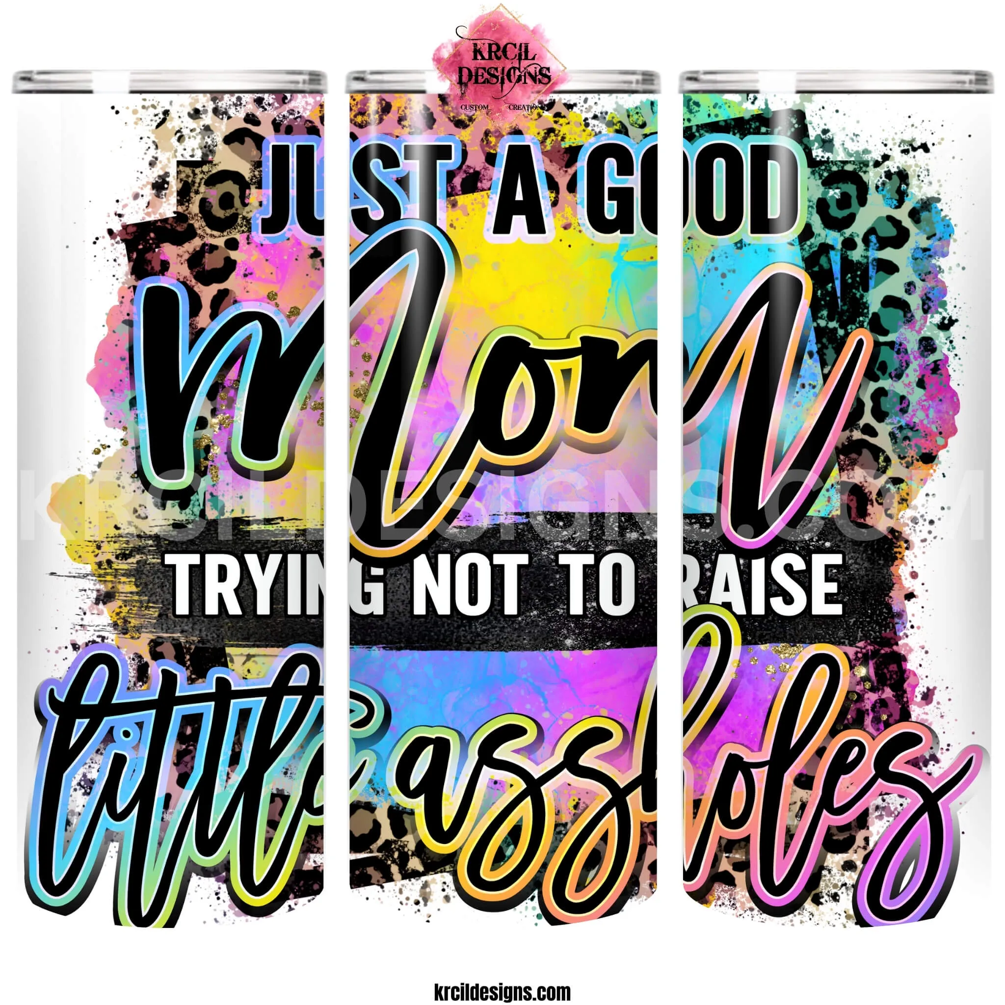 Just A Good Mom Trying Not To Raise Little Assholes Sassy Mom Water Bottles