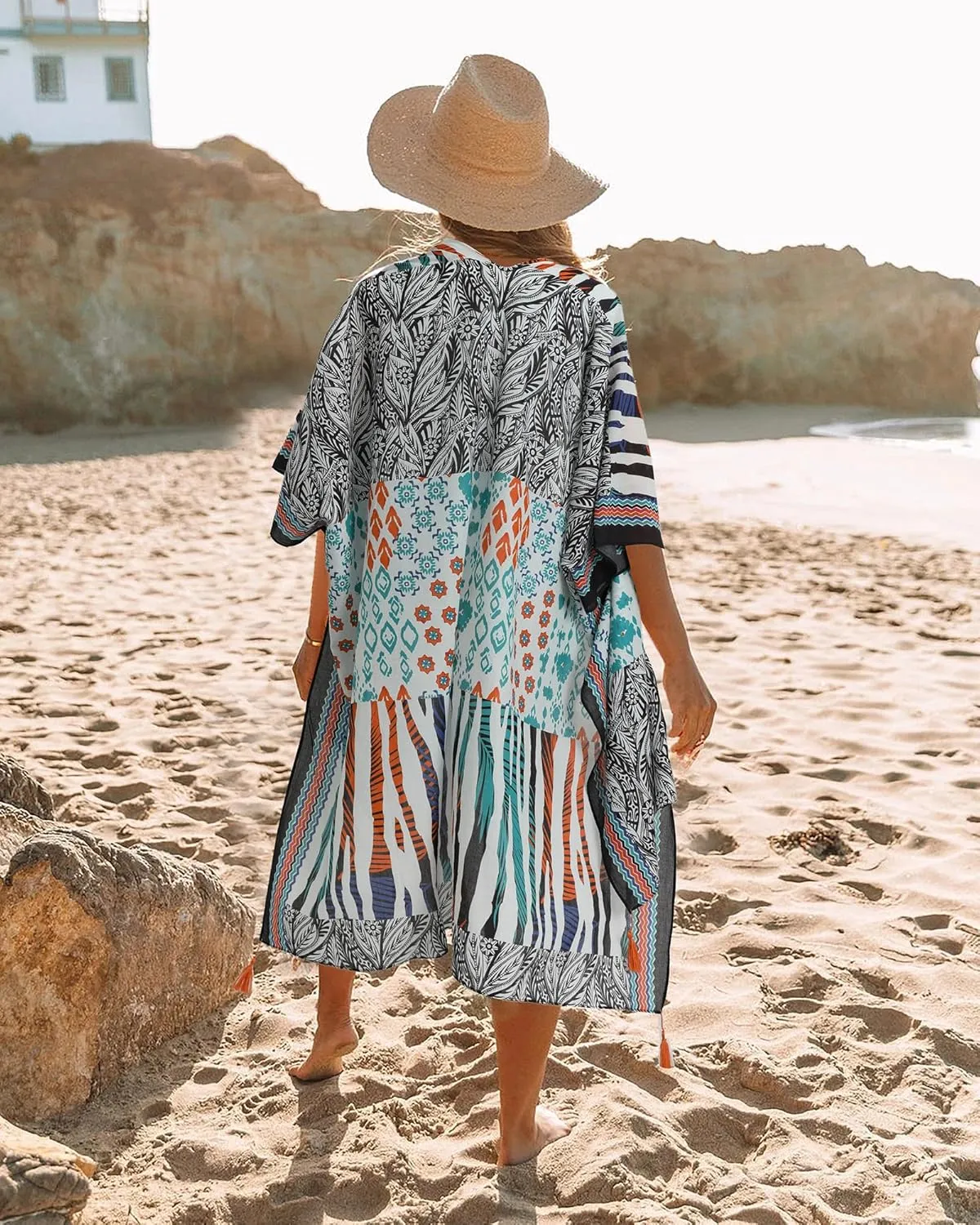 Kimonos for Women Beach Swimsuit Cover Up Boho Lightweight Kimono Cardigans for Summer